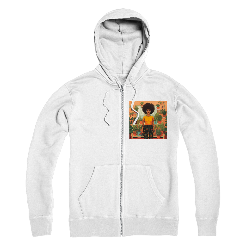 | Plant Mom Collection | Amina Tangerine | Premium Adult Zip Hoodie