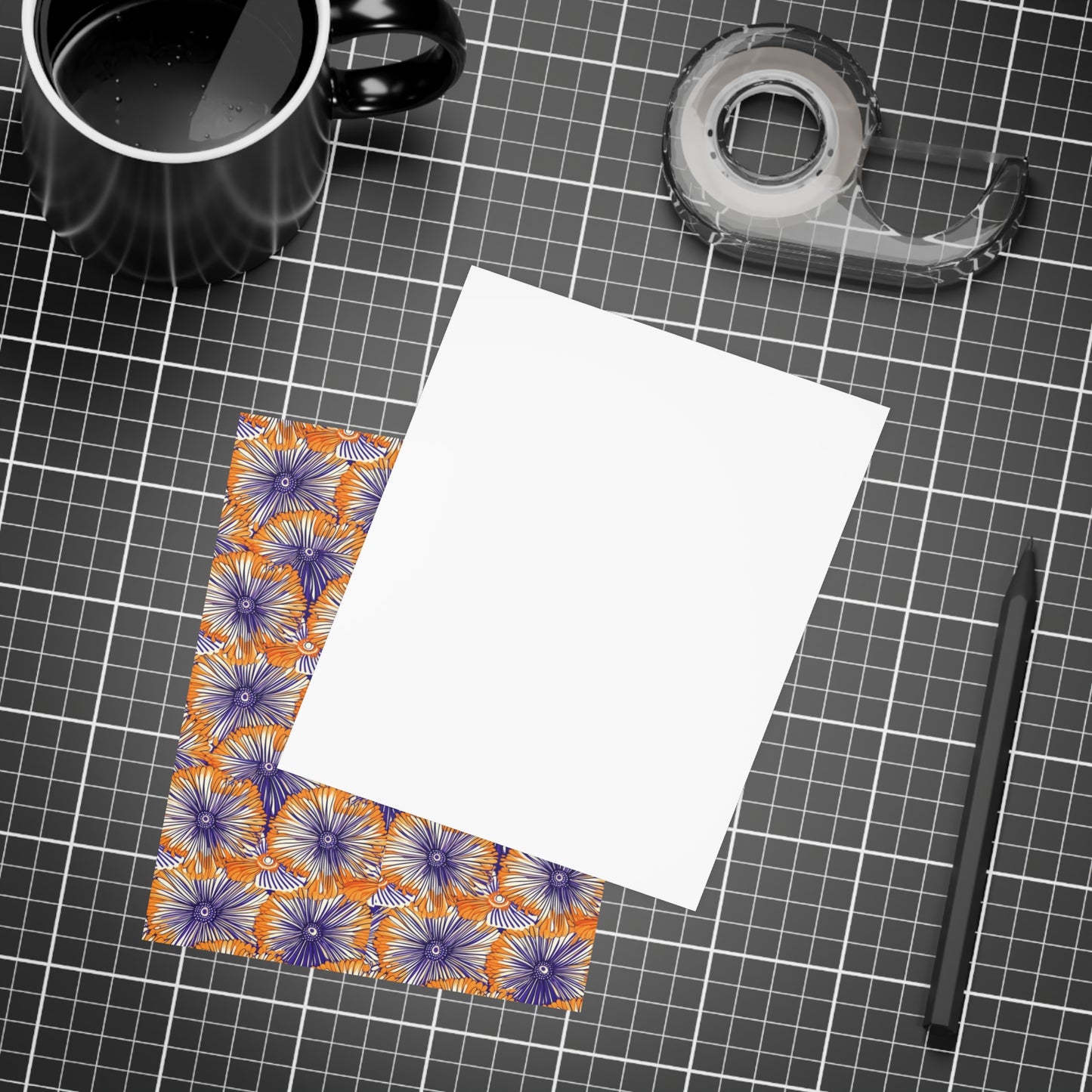 Aso Ebi Affair | Postcard Bundles (envelopes included) | African Wax Print | Orange and white|