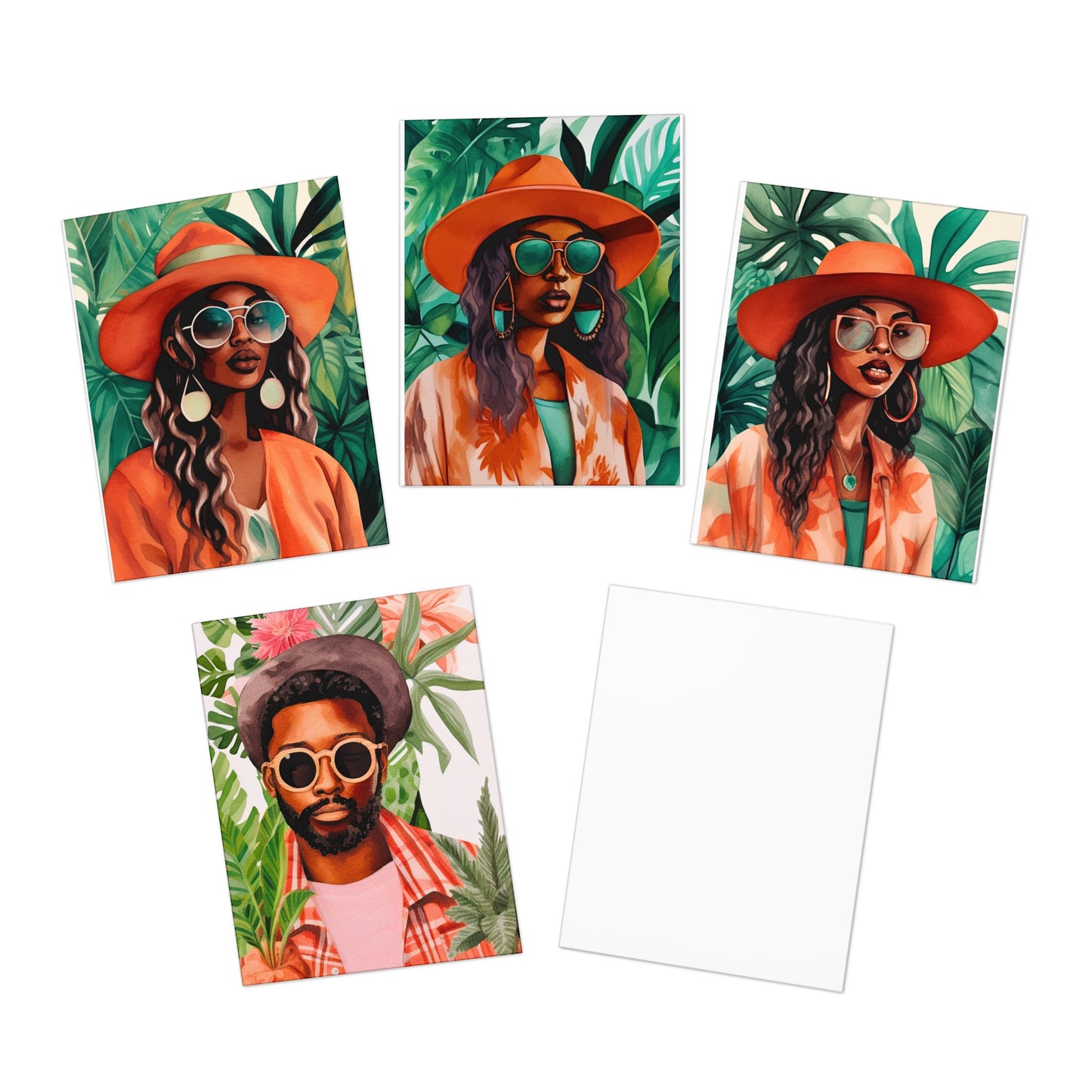 Tropical Oasis Bundle Multi-Design Greeting Cards (5-Pack)