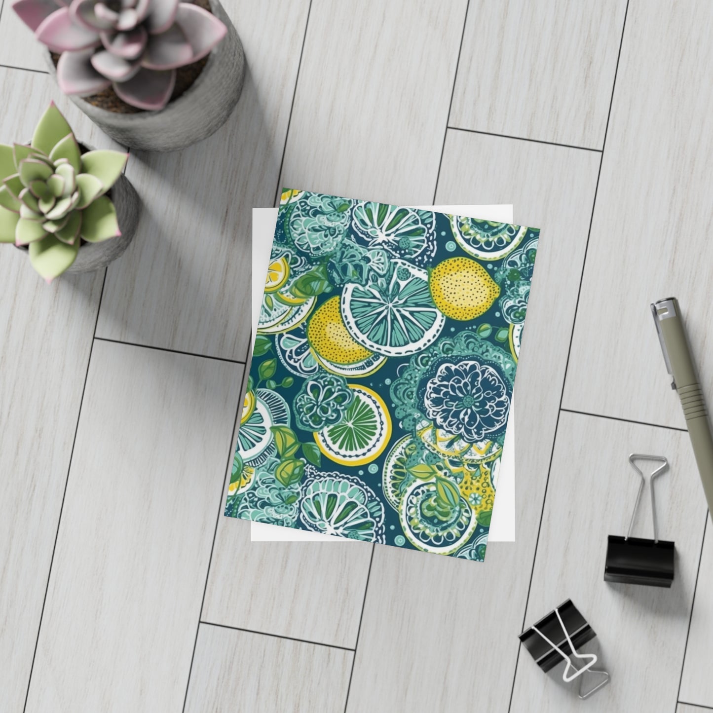 | Lemons and Leaves | Lemonade Brunch Lace | Postcard Bundles | Envelopes Included |