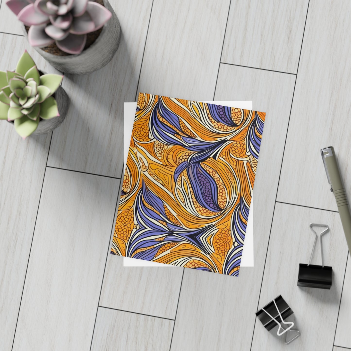 "Semi : Postcard Bundles |Vibrant |African Wax Patterns | Customizable Postcards | Agbada-Inspired Gift | Black-Owned |envelopes included|