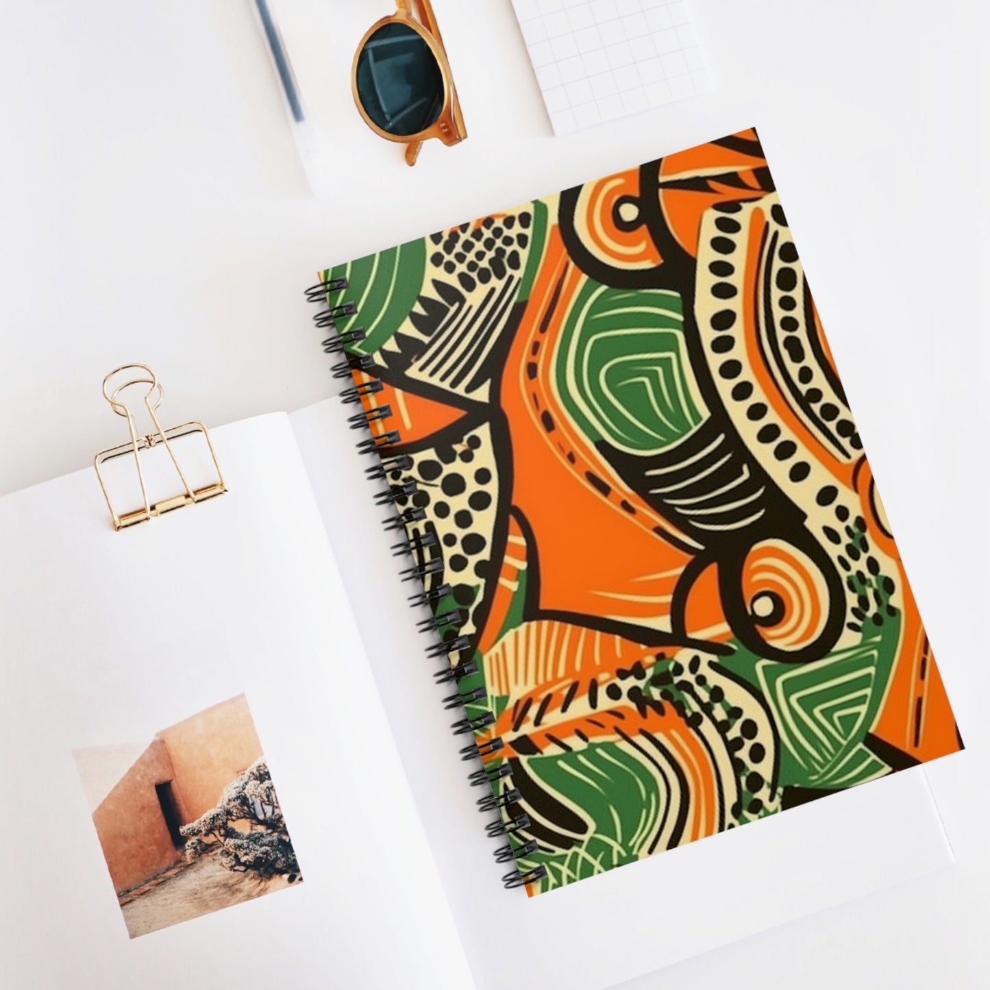 Mukingi Swirl | African Wax Print | Spiral Notebook - Ruled Line