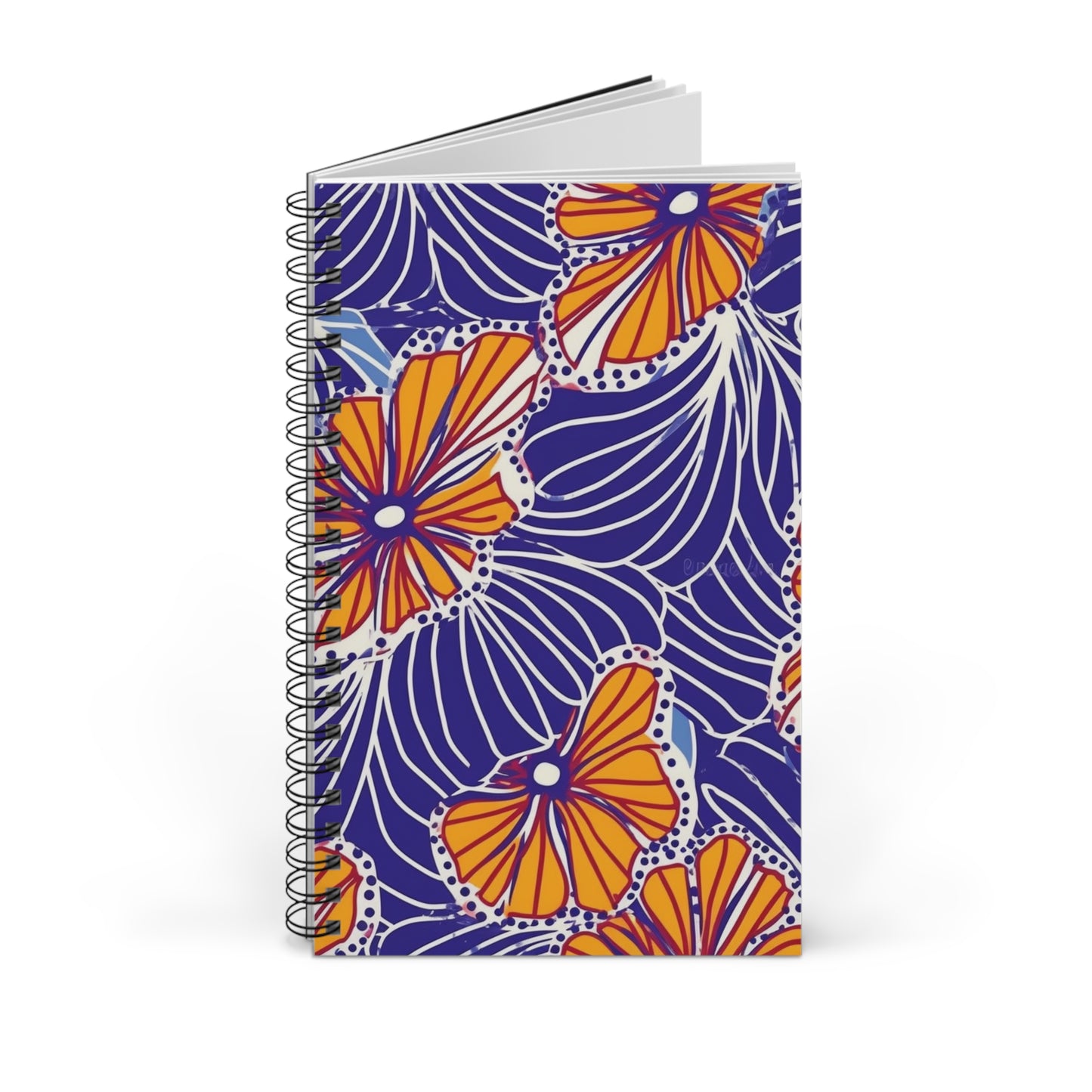 African Wax Print | Orange Flowers Spiral Journal (EU)