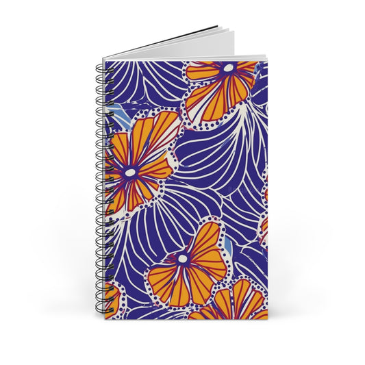 African Wax Print | Orange Flowers Spiral Journal (EU)