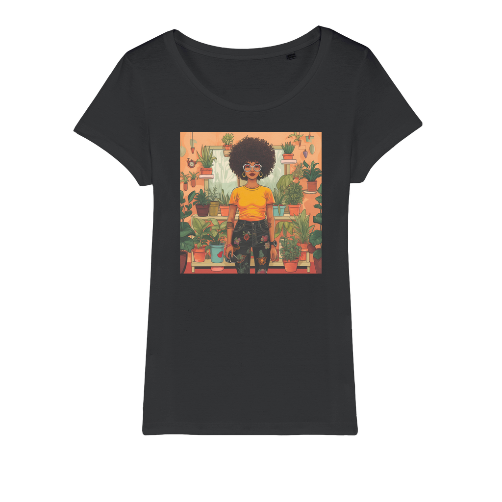 | Plant Mom Collection | Amina Tangerine | Organic Jersey Womens T-Shirt