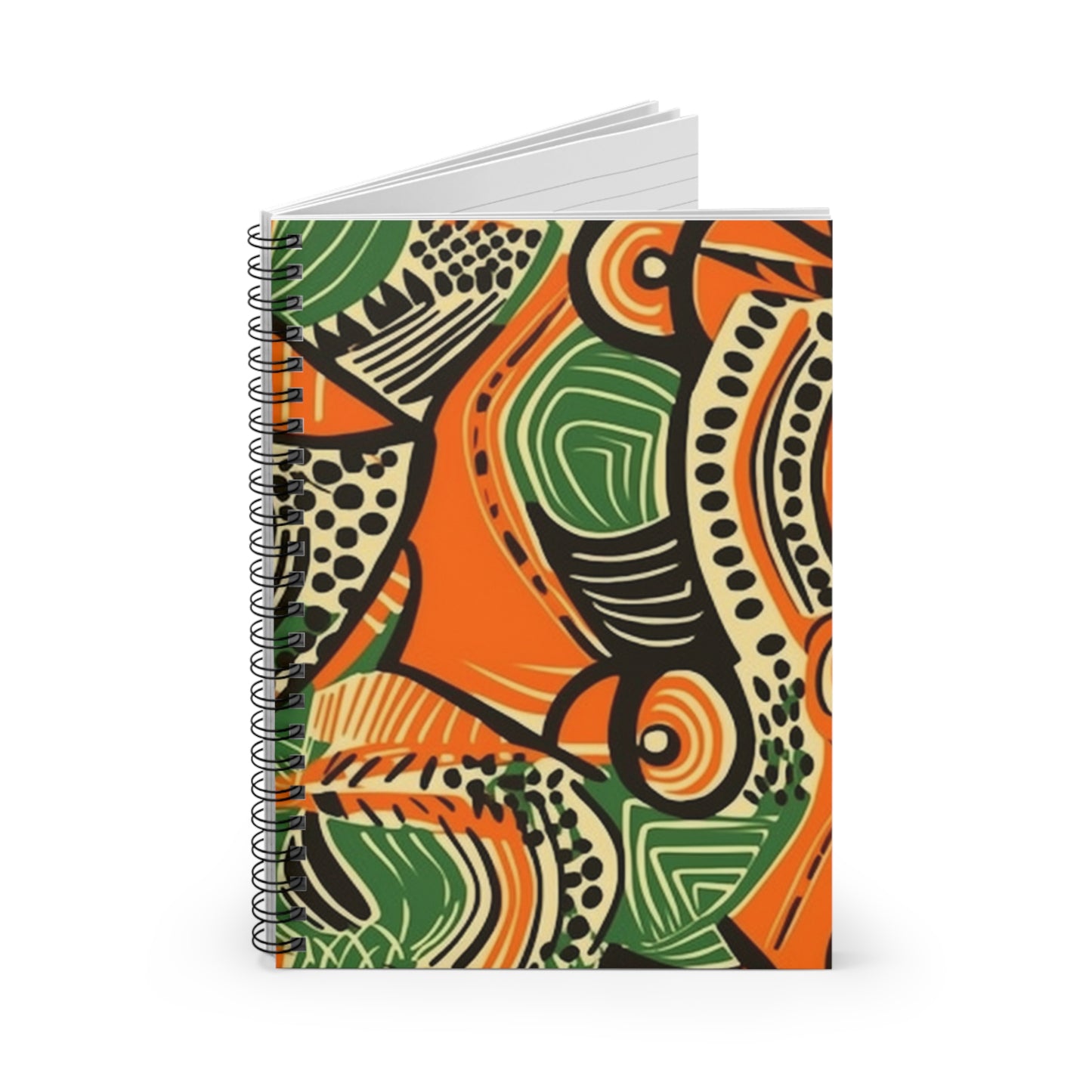 Mukingi Swirl | African Wax Print | Spiral Notebook - Ruled Line