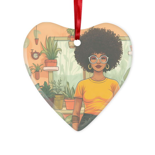| Plant Mom Collection | Amina Tangerine | Glass Hanging Ornament