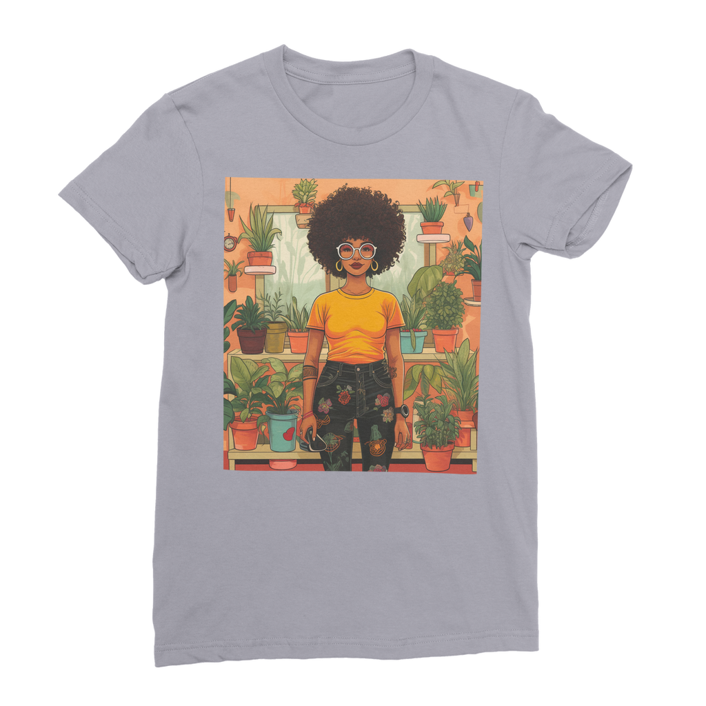 | Plant Mom Collection | Amina Tangerine | Premium Jersey Women's T-Shirt