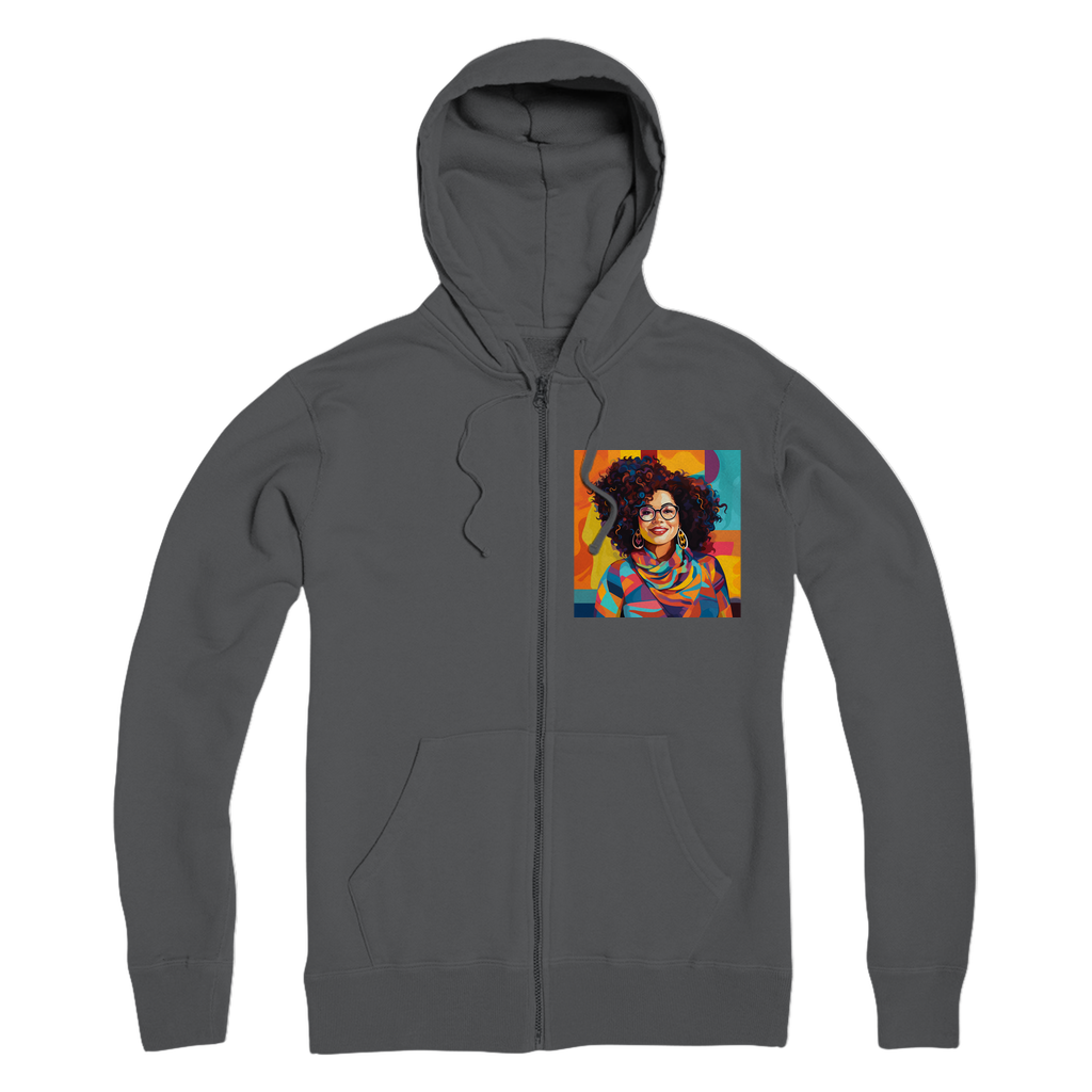 Black In Tech Collection| Maria| Premium Adult Zip Hoodie