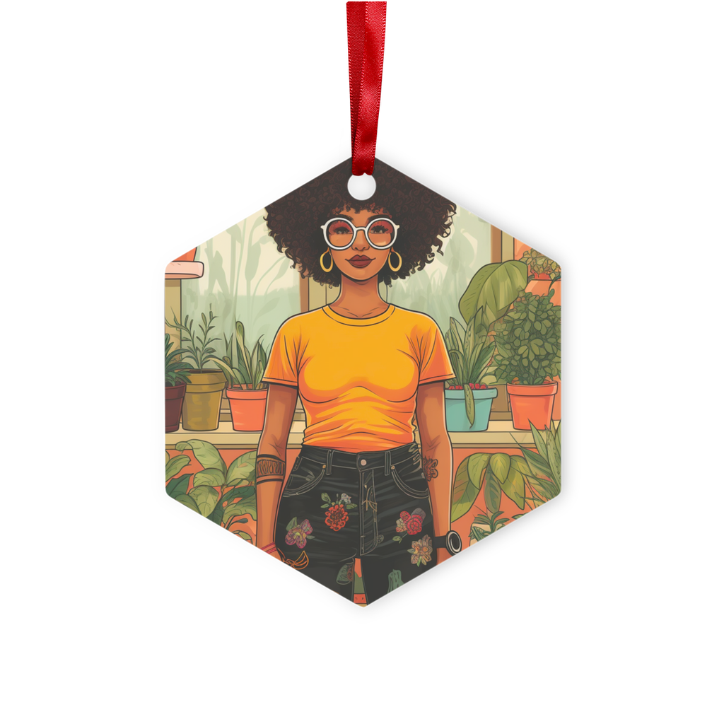 | Plant Mom Collection | Amina Tangerine | Metal Hanging Ornament
