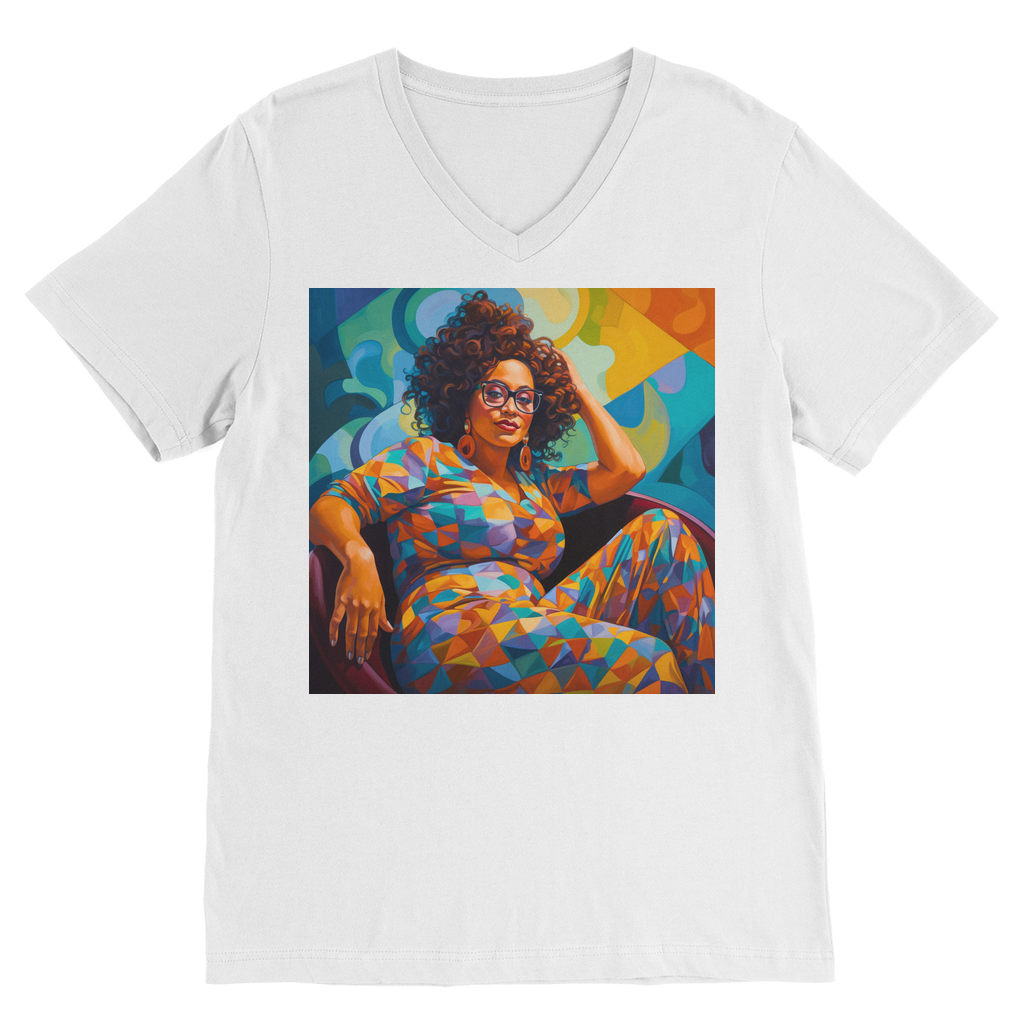 Black In Tech Collection | Maiya | Premium V-Neck T-Shirt