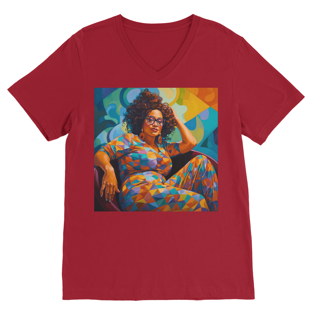 Black In Tech Collection | Maiya | Premium V-Neck T-Shirt