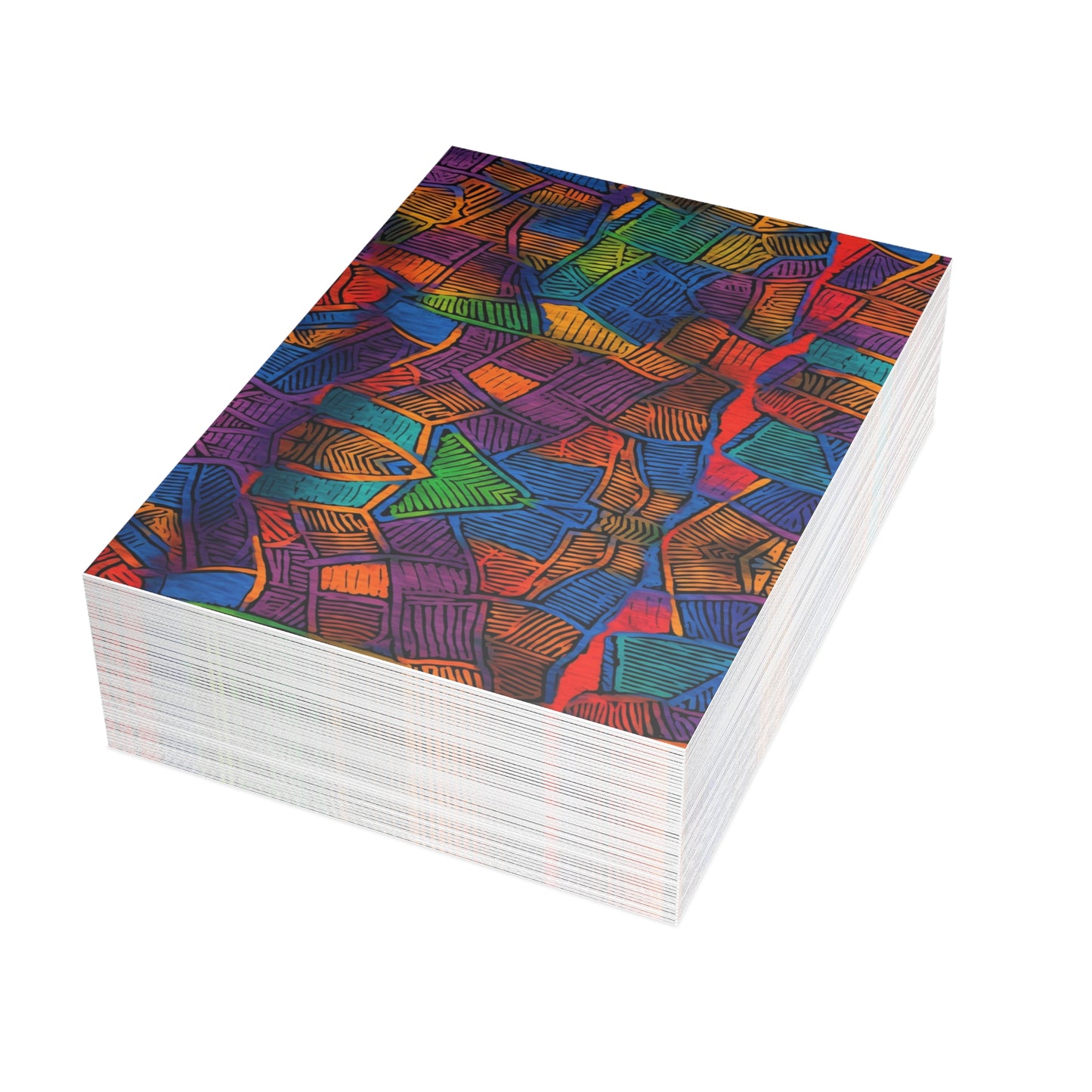 Vibrant Mambo Waves Postcards | African Bataki Wax Pattern | Postcards | Cultural Stationery | African Print |