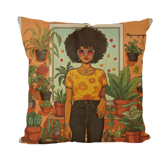 | Plant Mom Collection | Amina Tangerine | Throw Pillows