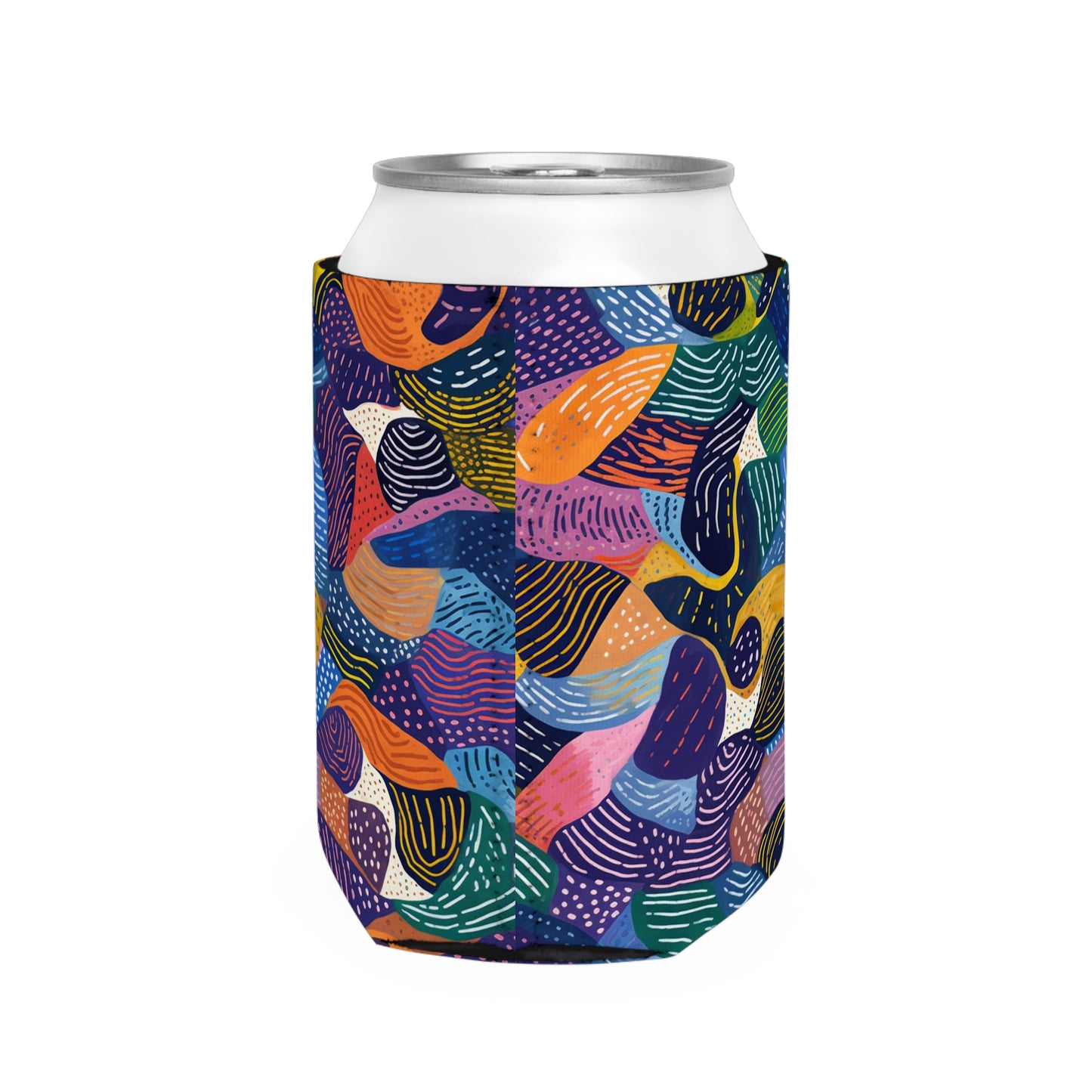 Kiki | Durable African Wax Print Can Cooler Sleeve | Fits Standard 12oz Cans | Novelty Gift Idea| Non-Slip Neoprene | Perfect Party Favor| Koozie|