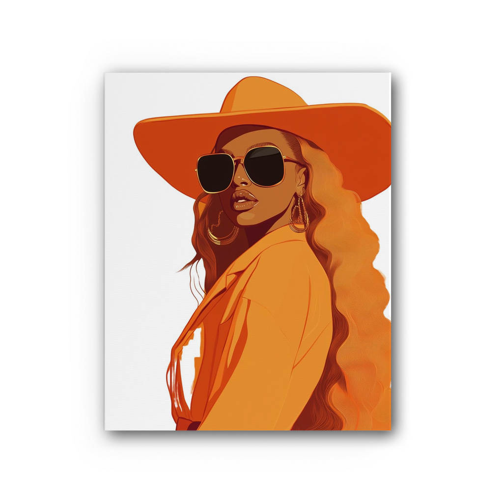 Bey Collection| Orange Diva | #cowboycarter Premium Stretched Canvas