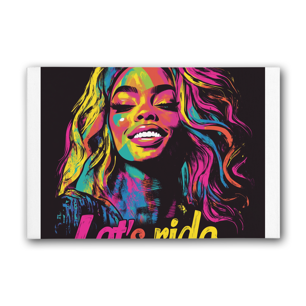 Bey Collection | Neon Bey - Lets Ride Premium Stretched Canvas