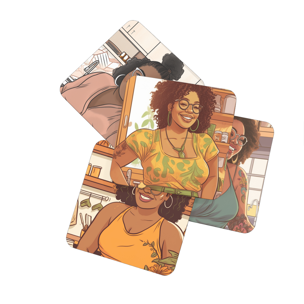 | Everyday Black Girl Magic Collection | Debra Melanin Magic| Hardboard Coaster Set of 4