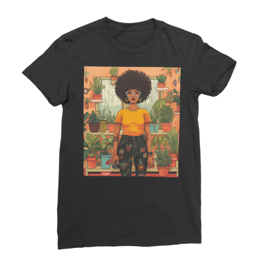 | Plant Mom Collection | Amina Tangerine | Premium Jersey Women's T-Shirt