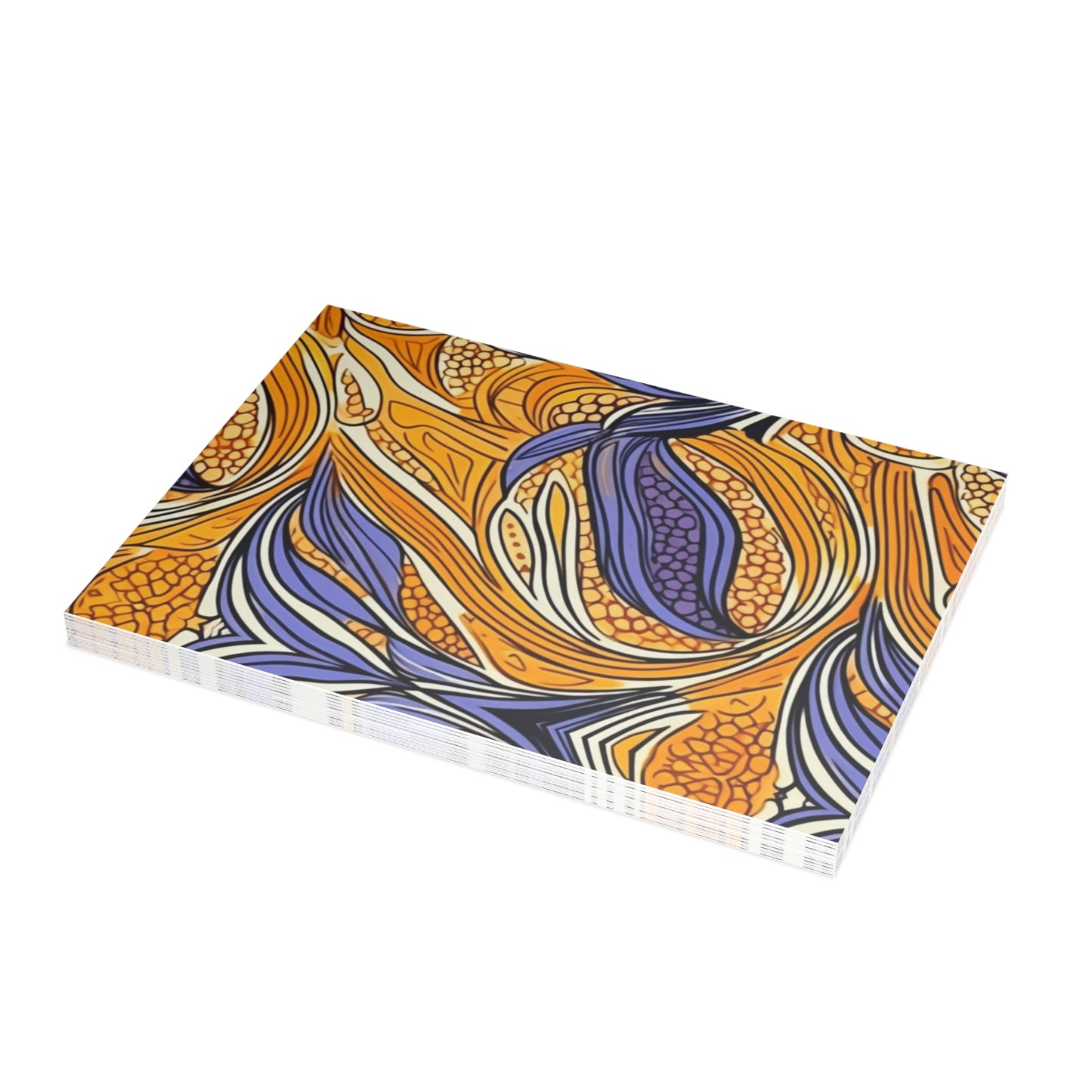 "Semi : Postcard Bundles |Vibrant |African Wax Patterns | Customizable Postcards | Agbada-Inspired Gift | Black-Owned |envelopes included|