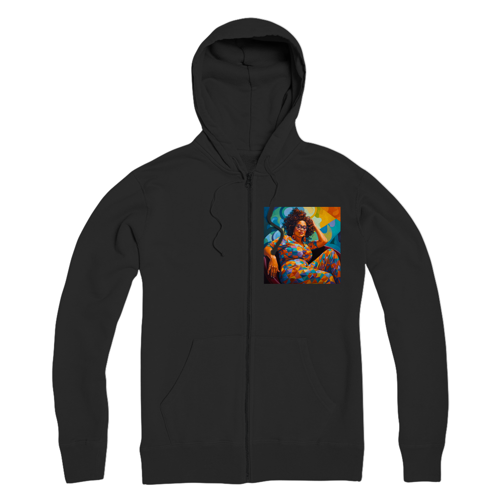 Black In Tech Collection | Maiya | Premium Adult Zip Hoodie