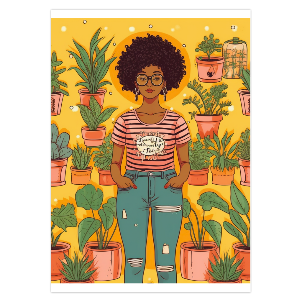 Plant Mom Collection | Sunshine | Folded Cards | Black Woman | By Her Beloved Plant Babies |