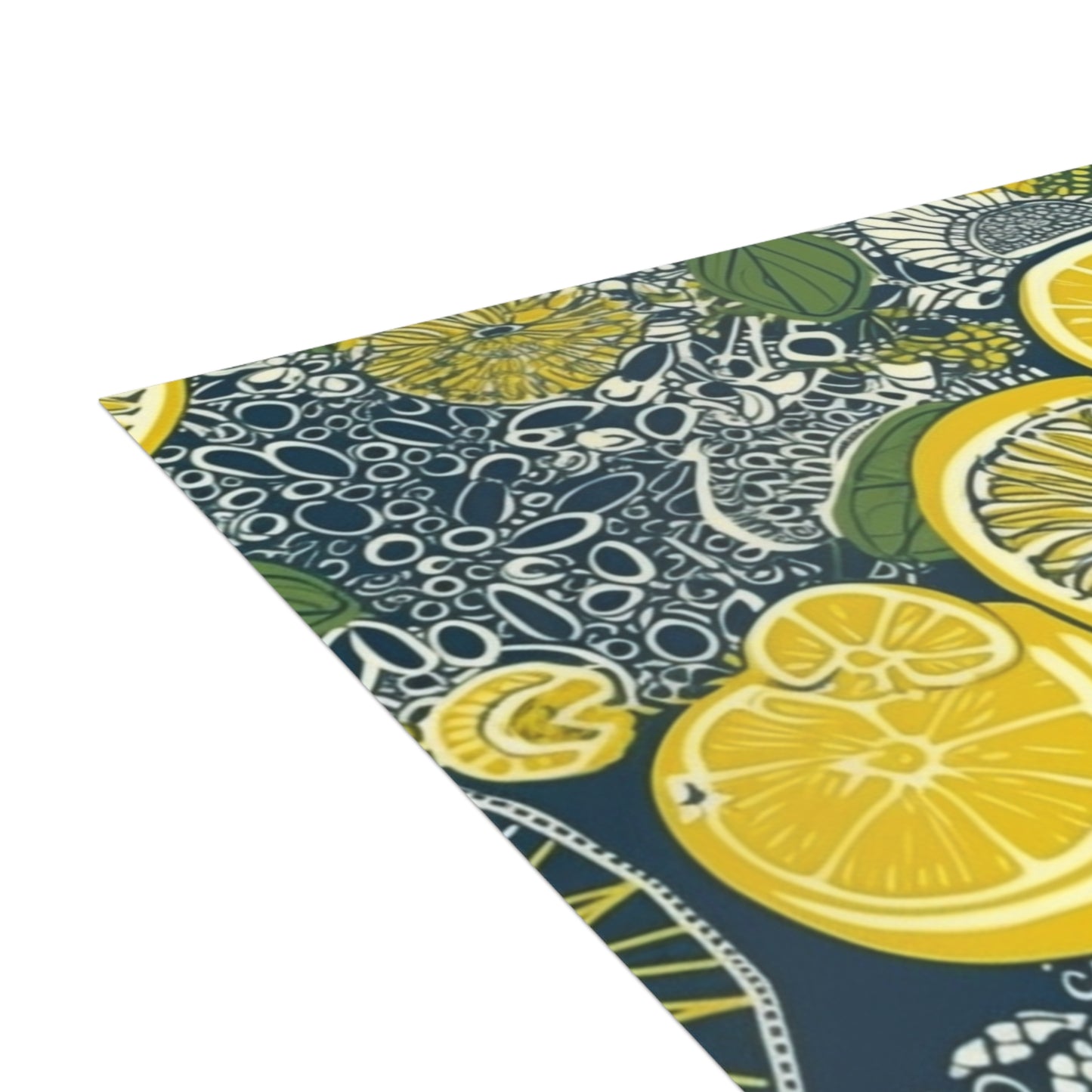 Lemons and Leaves: Lemonade brunch Blue Postcard Bundles |envelopes included | African Wax Print |