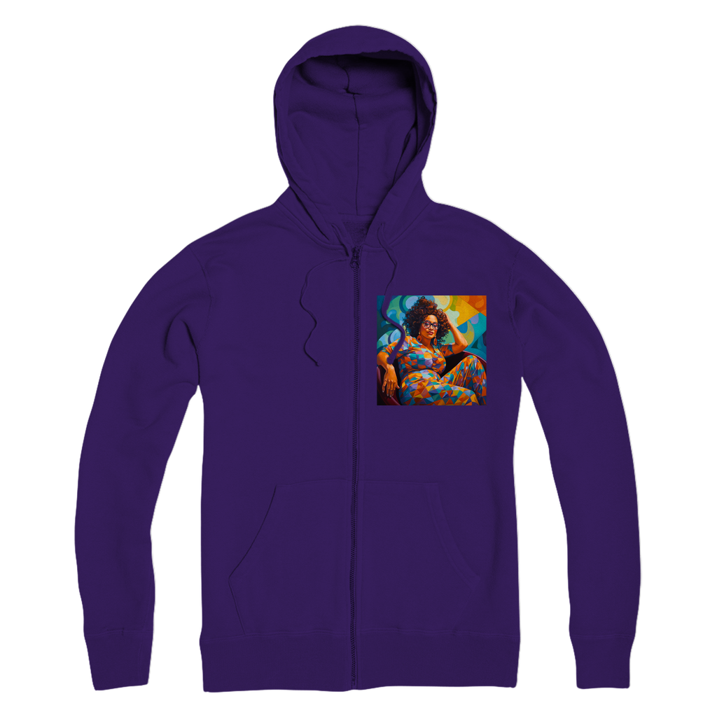 Black In Tech Collection | Maiya | Premium Adult Zip Hoodie