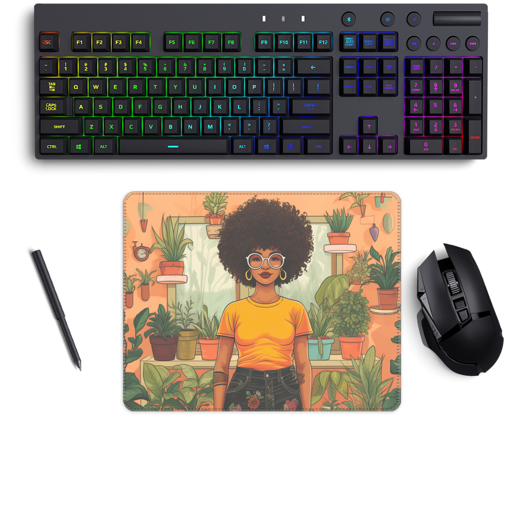 | Plant Mom Collection | Amina Tangerine | Medium Gaming Pad