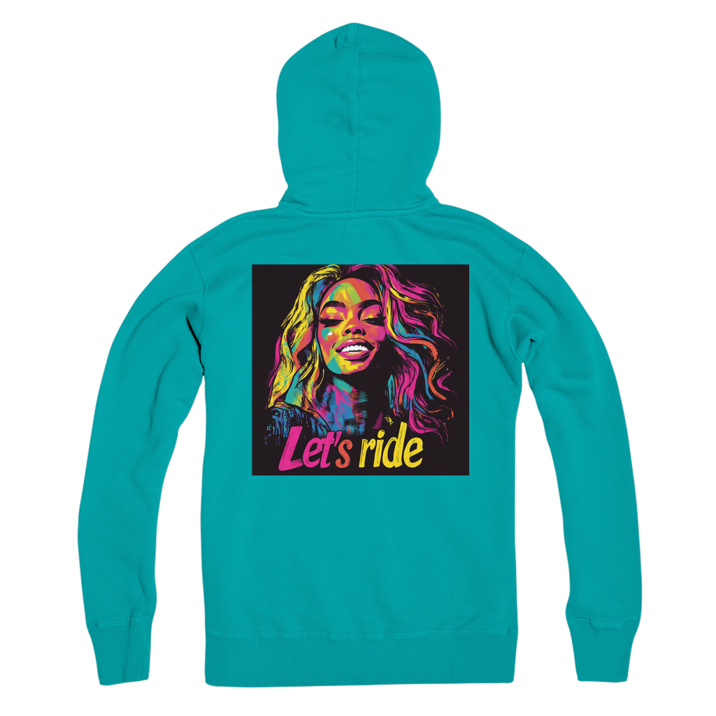 Bey Collection | Neon Bey - Lets Ride Premium Adult Zip Hoodie