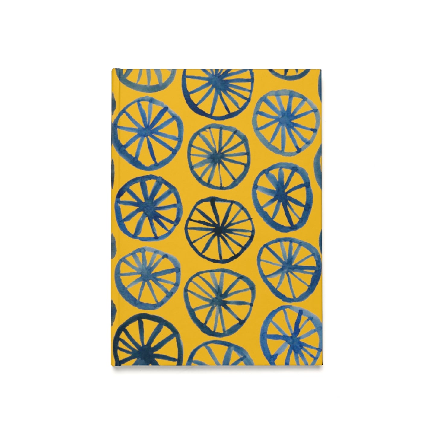 Wheels Watercolor | African Wax Print | A5 Hardcover | Blank/Ruled Pages|