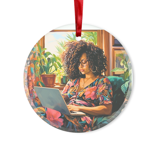 Black In Tech Collection | Momo | Glass Hanging Ornament