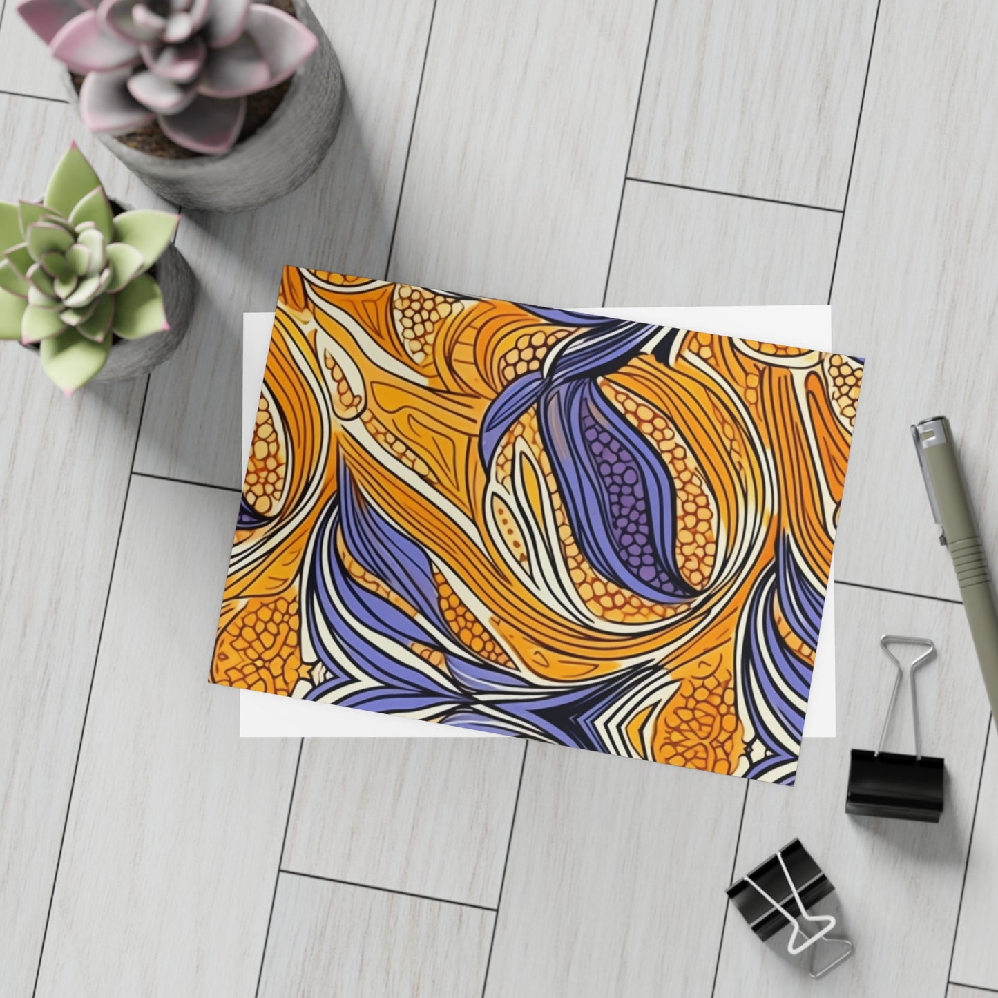 "Semi : Postcard Bundles |Vibrant |African Wax Patterns | Customizable Postcards | Agbada-Inspired Gift | Black-Owned |envelopes included|