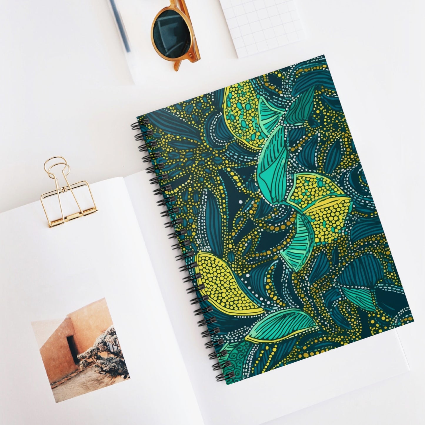 Zanzibar Zest Spiral Notebook - Ruled Line | African Wax Print |