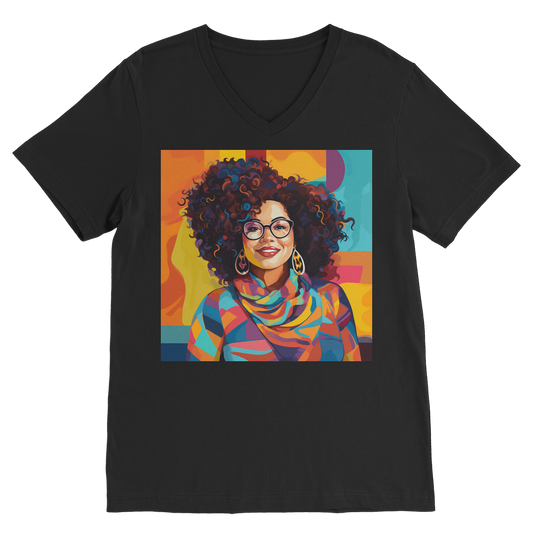 Black In Tech Collection| Maria| Premium V-Neck T-Shirt
