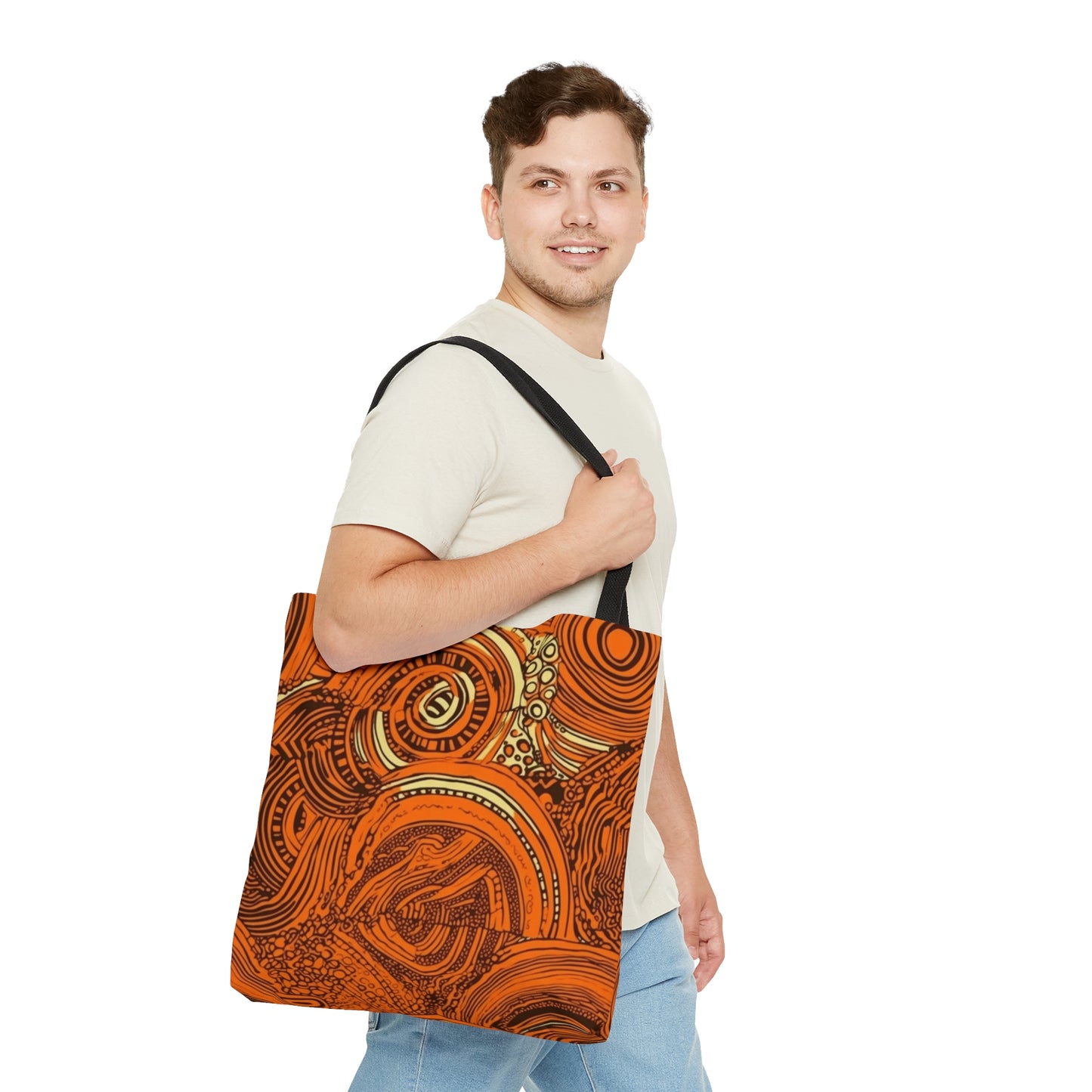 African Dreamcatcher | African Wax Print | Tote Bag  | Orange