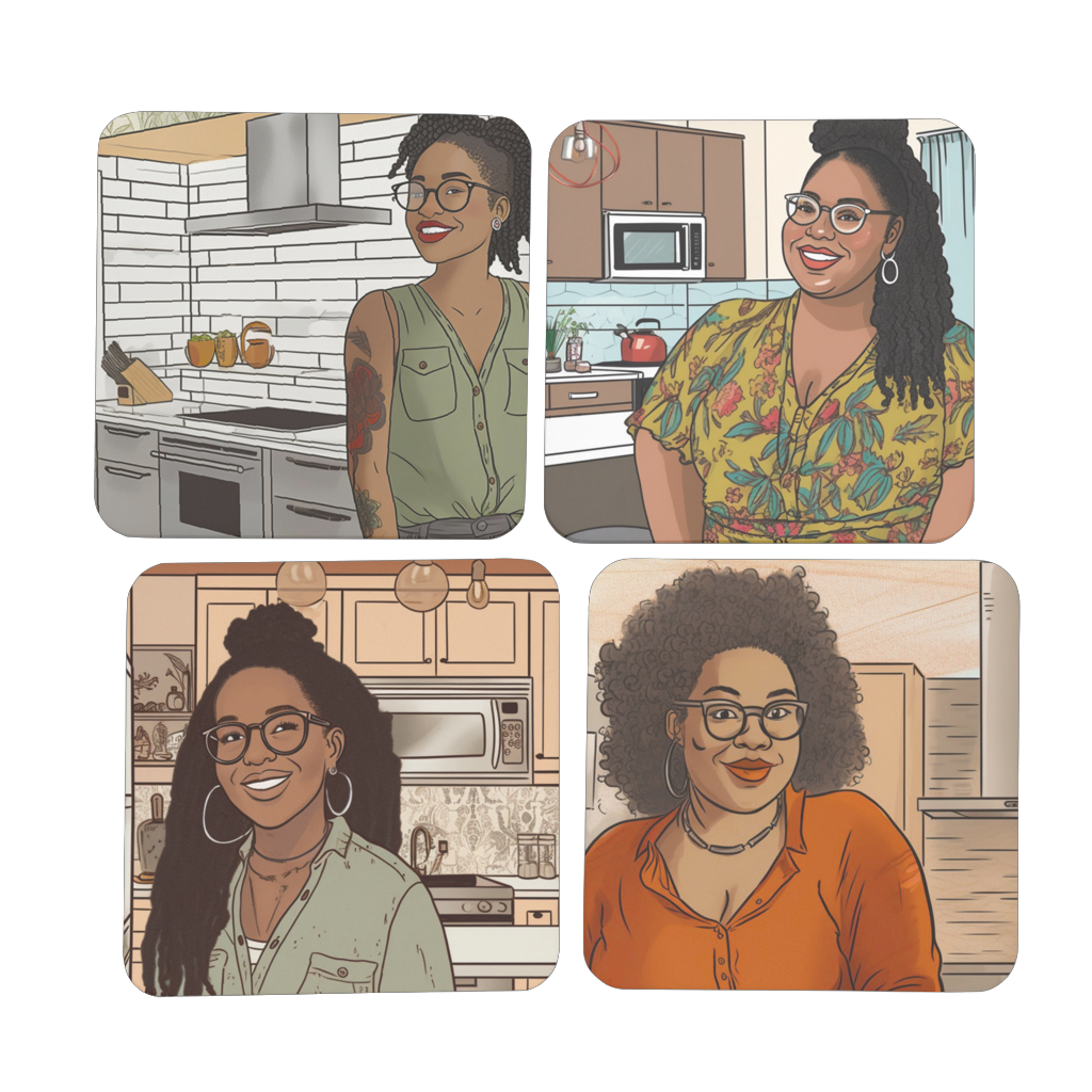 | Everyday Black Girl Magic Collection | Janelle Melanin Magic | Hardboard Coaster Set of 4