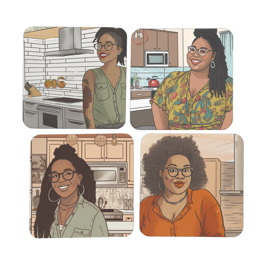 | Everyday Black Girl Magic Collection | Janelle Melanin Magic | Hardboard Coaster Set of 4