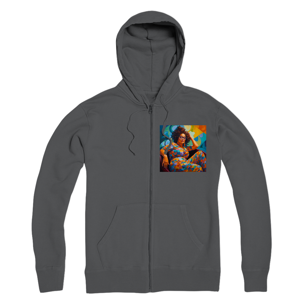 Black In Tech Collection | Maiya | Premium Adult Zip Hoodie