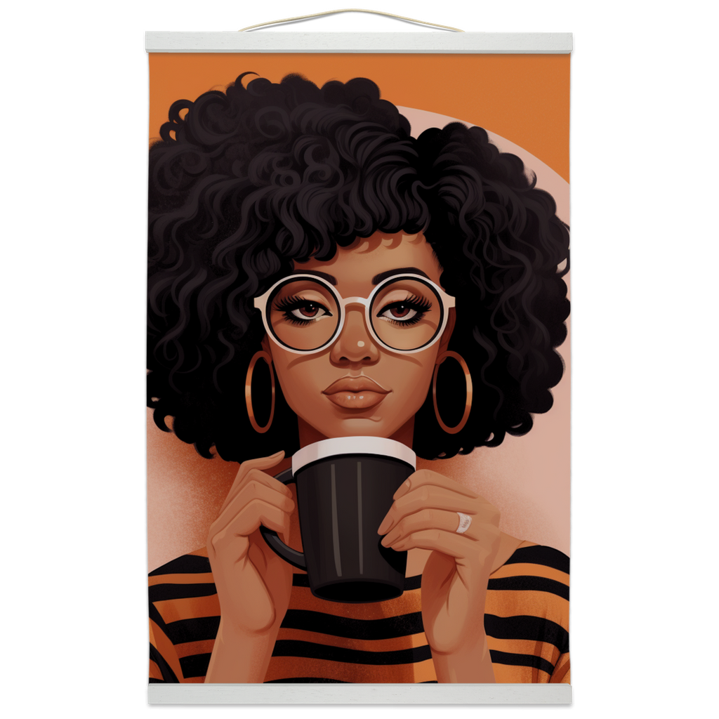 Coffee Break Collection|  Jamila |  Hanging Canvas | Black Women art |