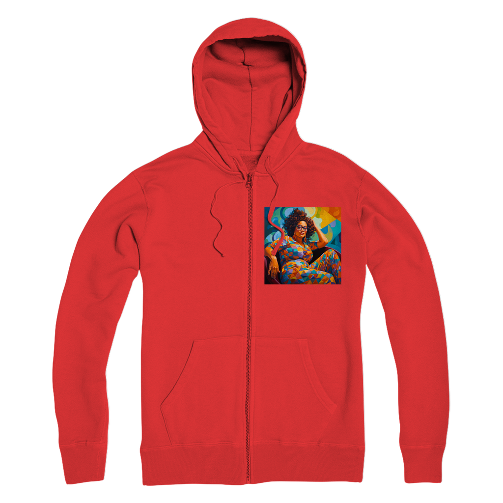 Black In Tech Collection | Maiya | Premium Adult Zip Hoodie