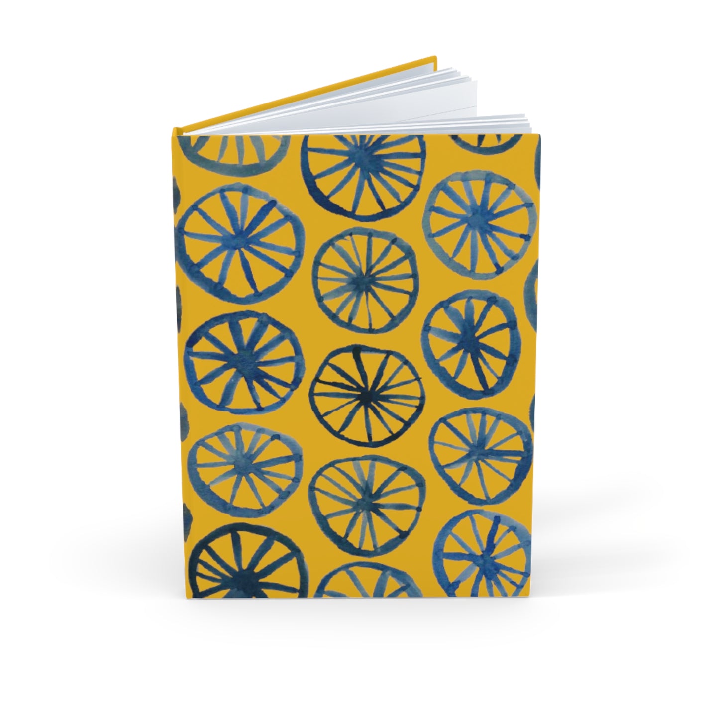 Wheels Watercolor | African Wax Print | A5 Hardcover | Blank/Ruled Pages|