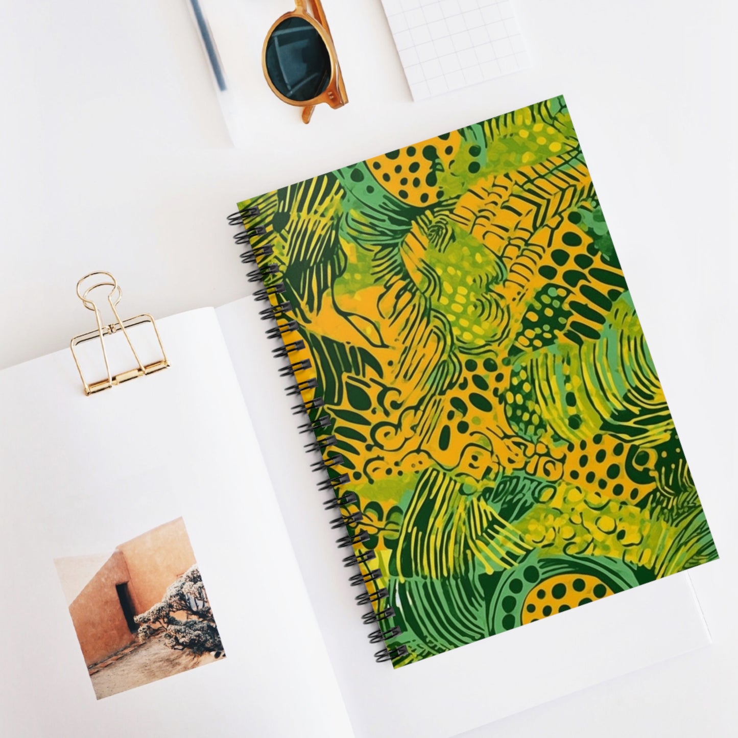 Kitenge Kaleidoscope | African Wax Print | Spiral Notebook - Ruled Line