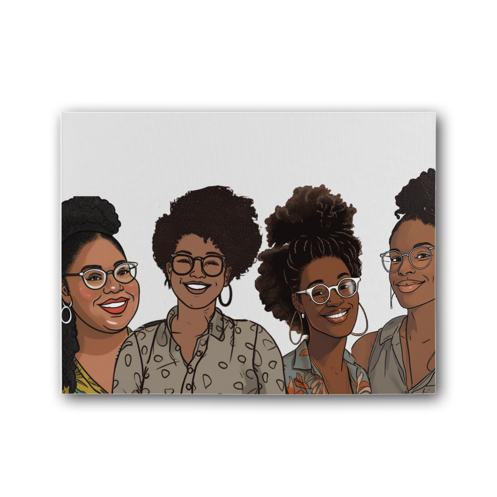 | Women's Collective | Quad Sis| Melanin Magic | Premium Stretched Canvas