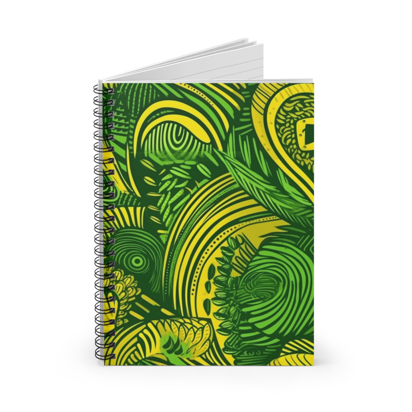 Malika Garden | African Wax Print | Spiral Notebook - Ruled Line