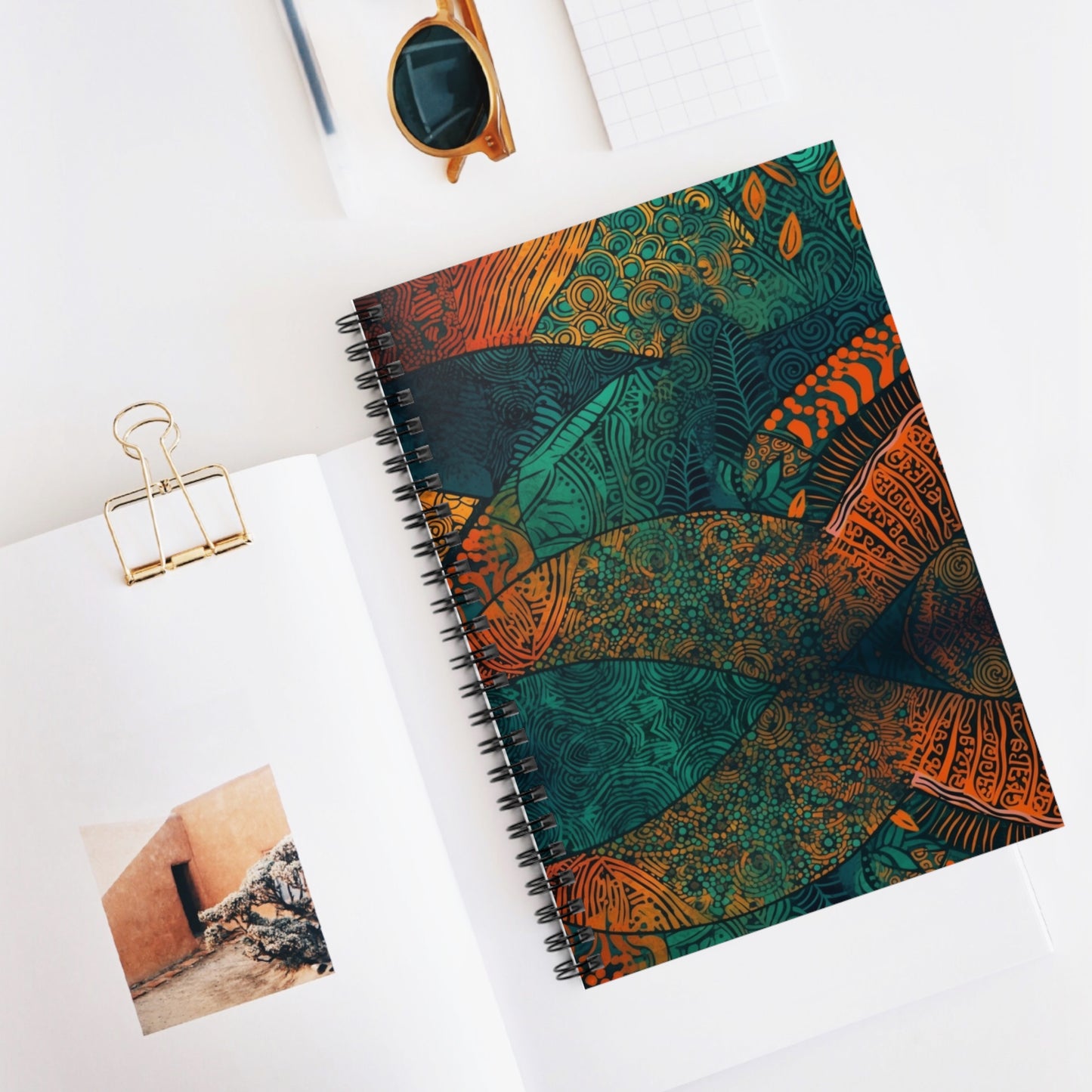 Ancestral Aura | Spiral Notebook - Ruled Line | African Wax Print