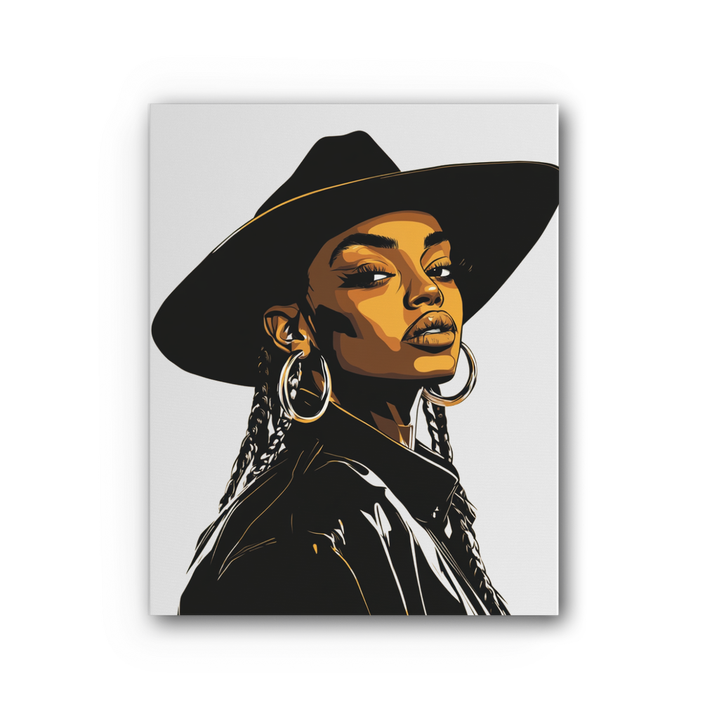Bey Collection| Dark Cowgirl Diva | #cowboycarter Premium Stretched Canvas
