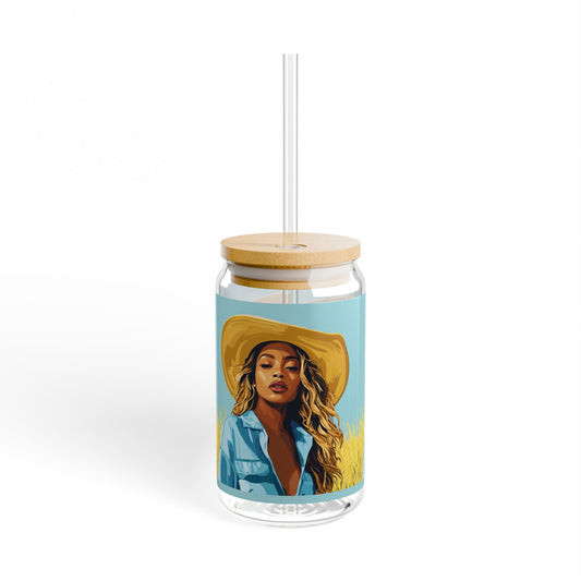 Bey Collection: Joleen | Beehive| Carter| Sipper Glass, 16oz | 16 Carriages | Black Cowgirl|