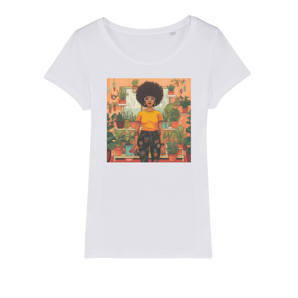 | Plant Mom Collection | Amina Tangerine | Organic Jersey Womens T-Shirt