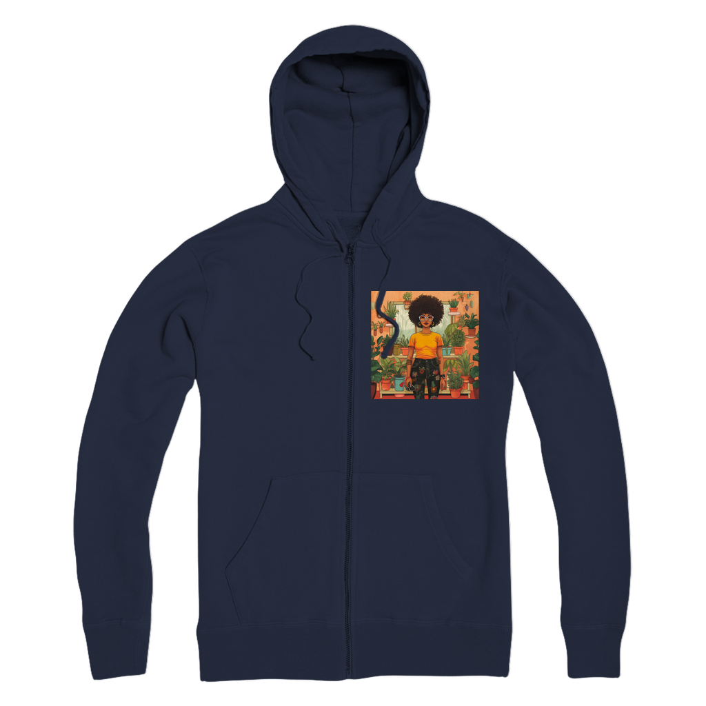 | Plant Mom Collection | Amina Tangerine | Premium Adult Zip Hoodie